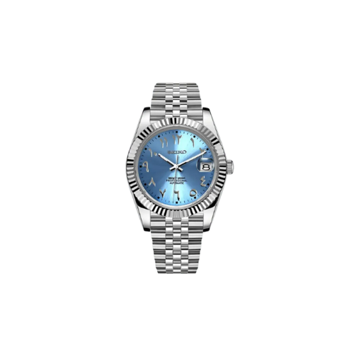 Seiko Mod Datejust - Chiffres arabe 41mm - Bleu