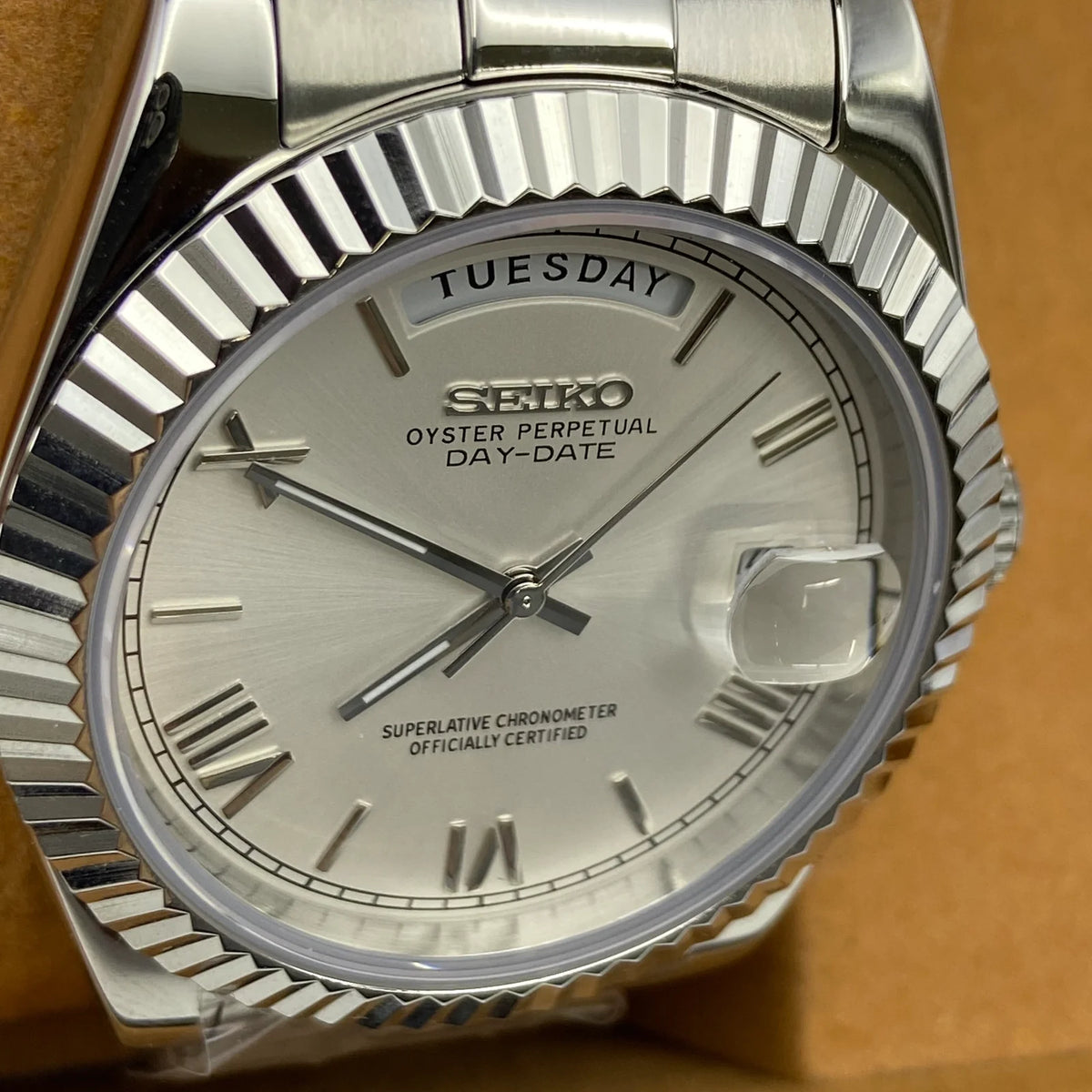 Seiko Mod Datejust - Chiffres romain 41mm - Blanc