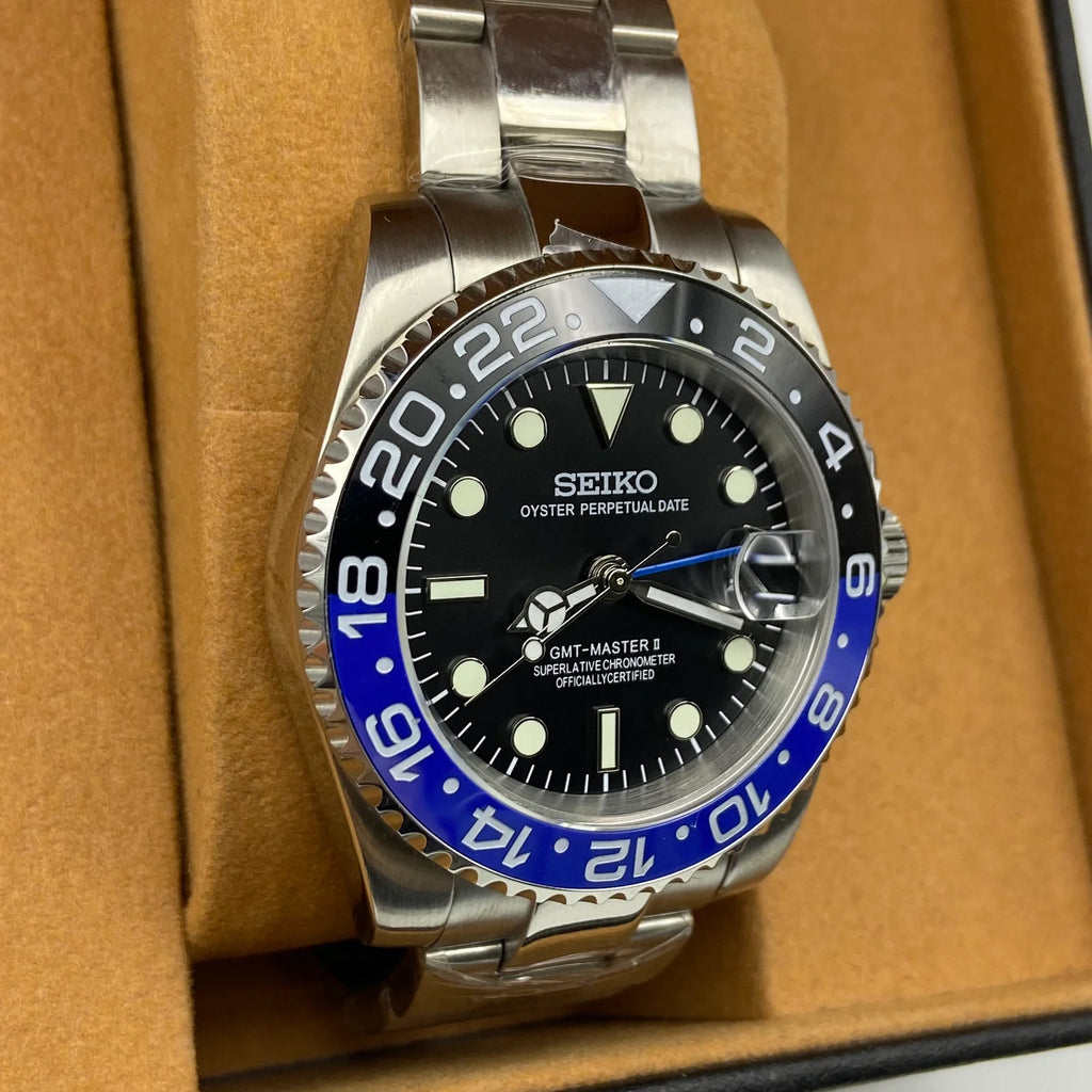 Seiko Mod GMT-Master 2 - Batman 41mm - Oyster