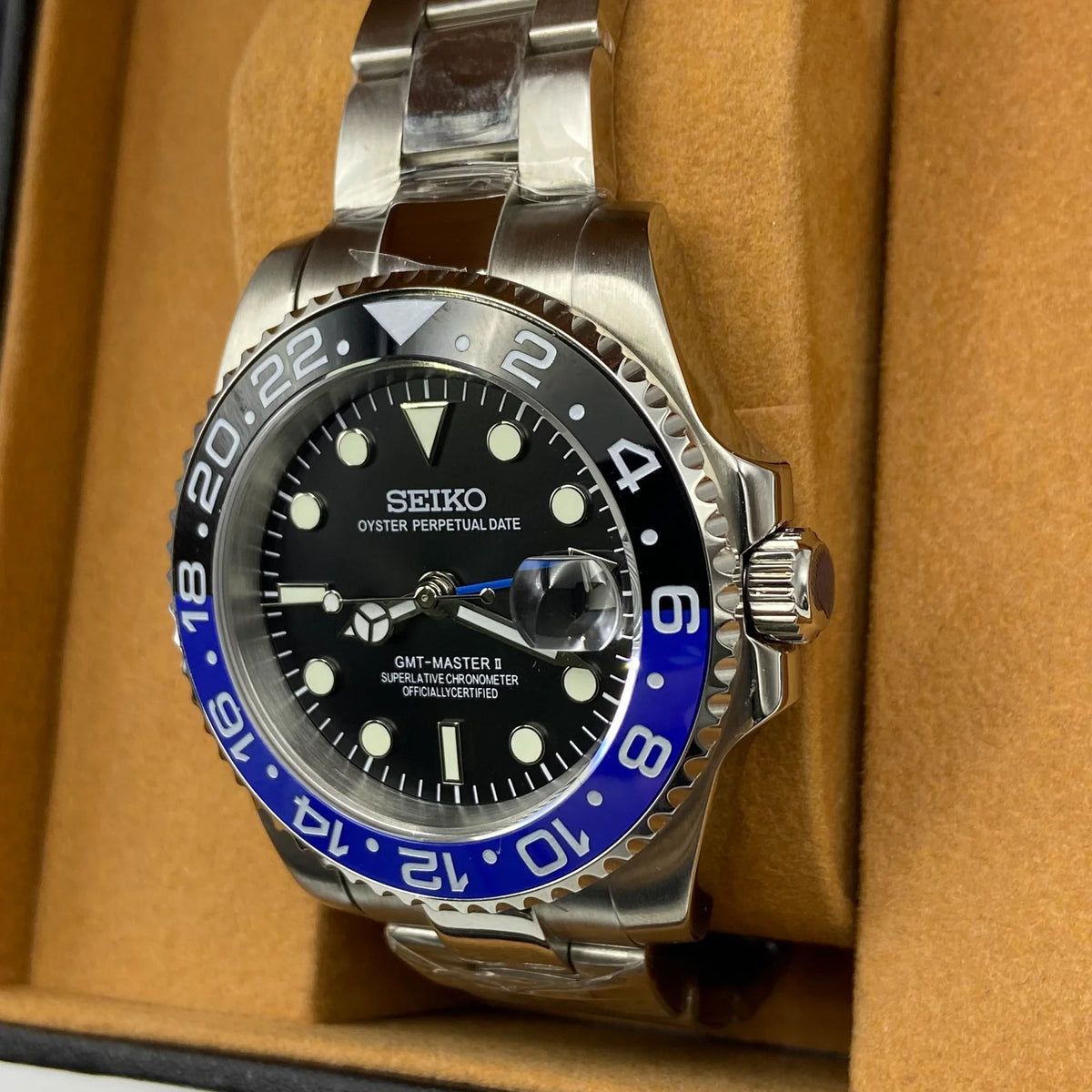 Seiko Mod GMT-Master 2 - Batman 41mm - Jubilee