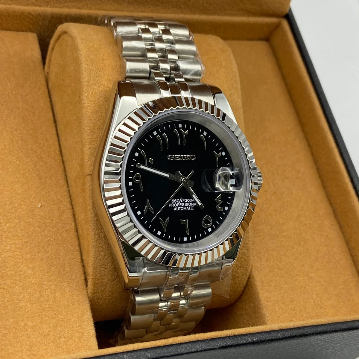 Seiko Mod Datejust - Chiffres arabe 41mm - Noir