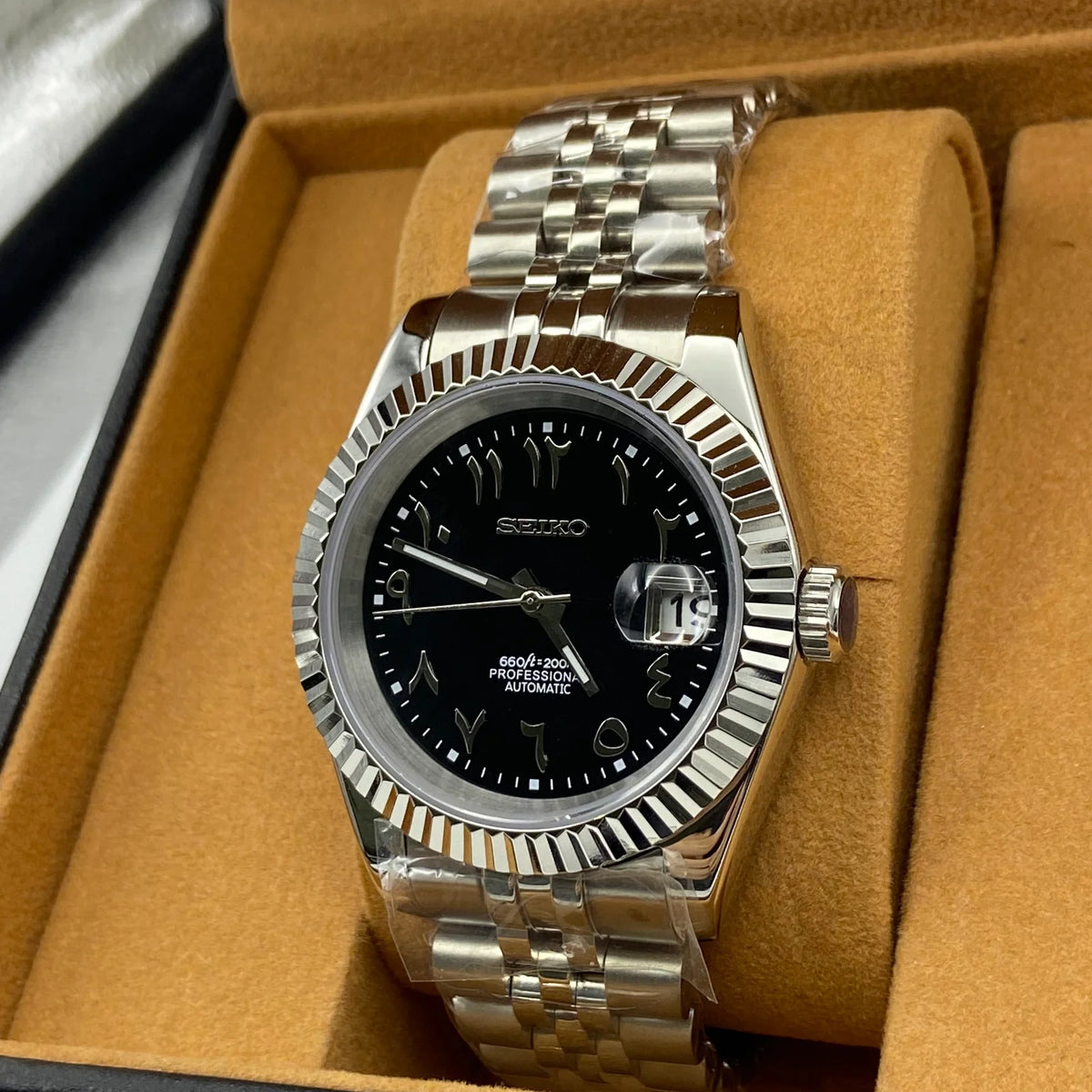 Seiko Mod Datejust - Chiffres arabe 41mm - Noir