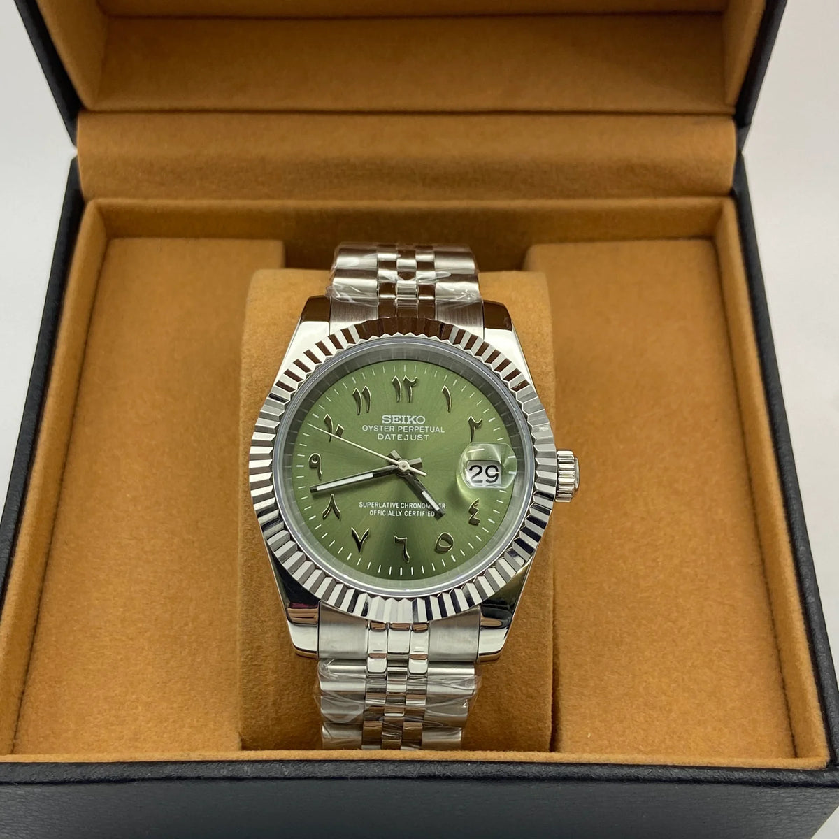 Seiko Mod Datejust - Chiffres arabe 41mm - Vert 2