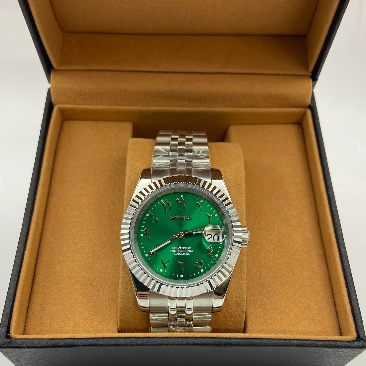 Seiko Mod Datejust - Chiffres arabe 41mm - Vert