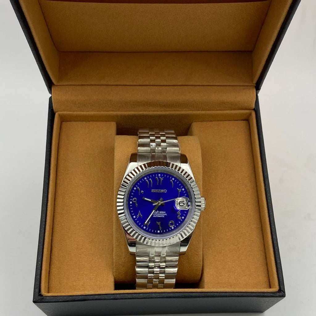 Seiko Mod Datejust - Chiffres arabe 41mm - Bleu 2