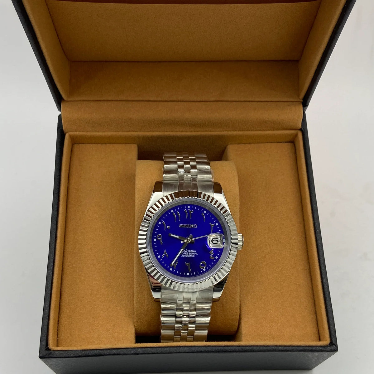 Seiko Mod Datejust - Chiffres arabe 41mm - Bleu 2