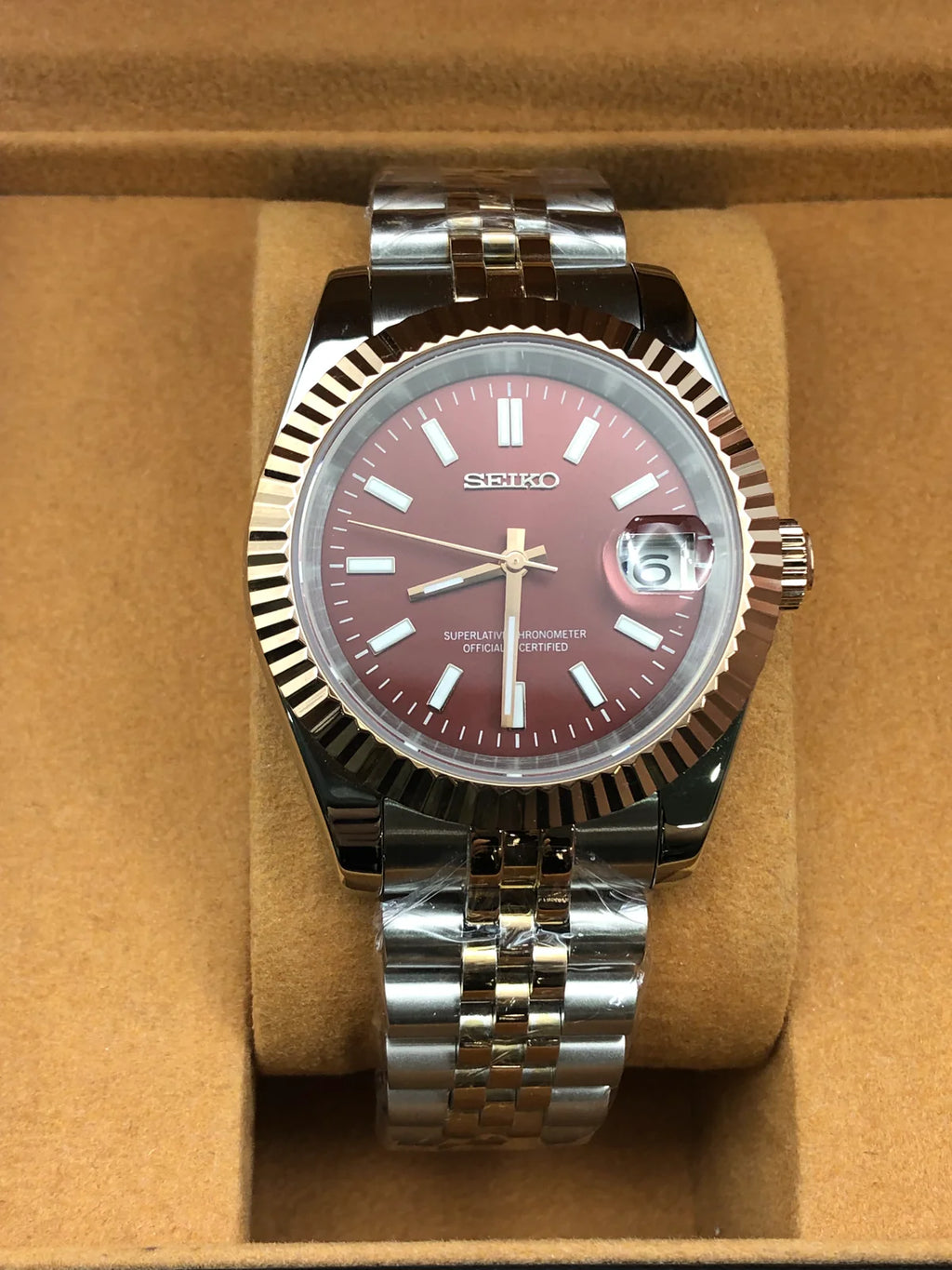 Seiko Mod Datejust - 41mm - Or rose