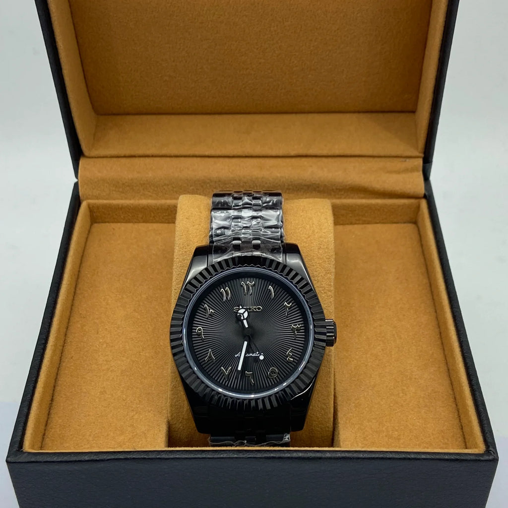 Seiko Mod Datejust - Chiffres arabe 41mm - Full black