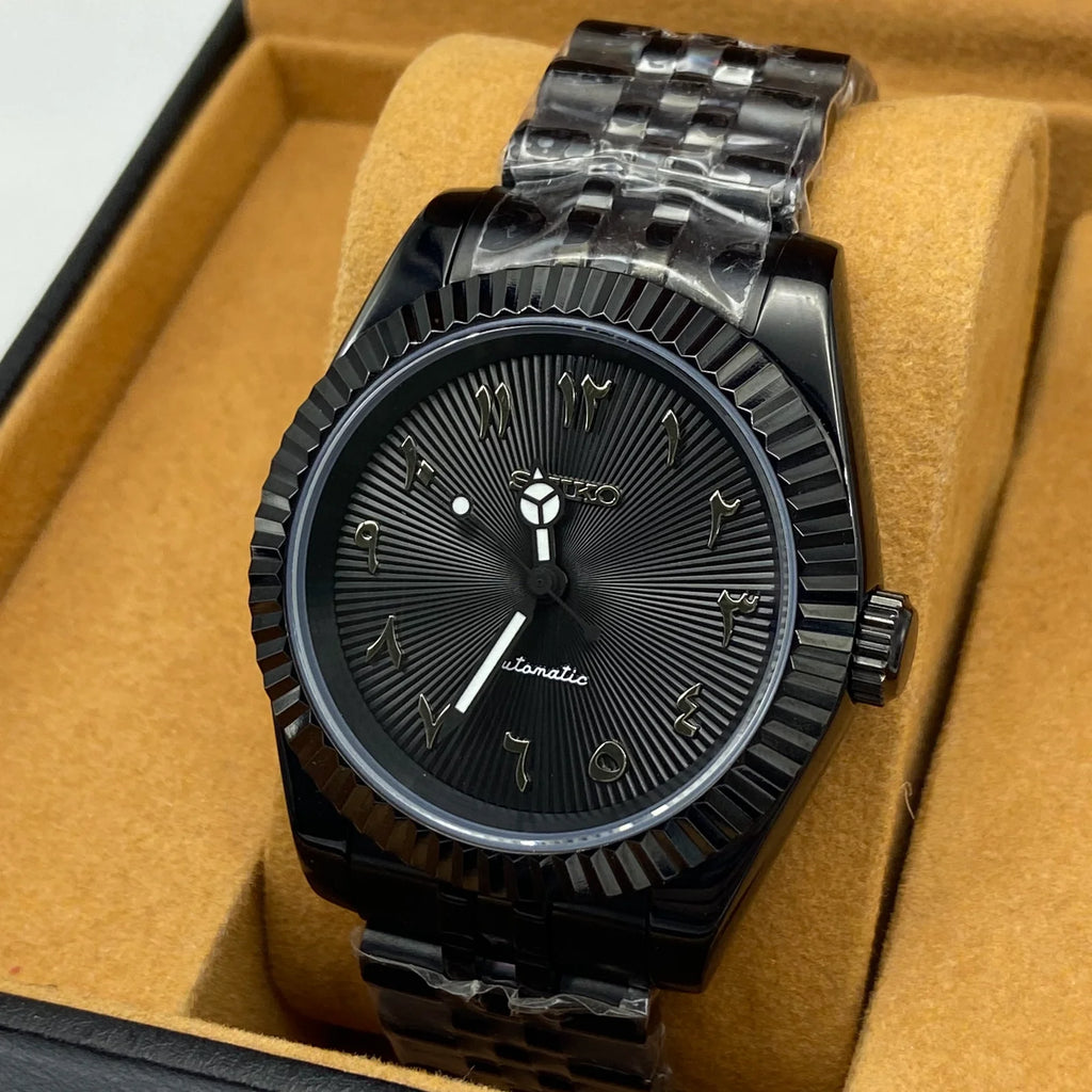 Seiko Mod Datejust - Chiffres arabe 41mm - Full black