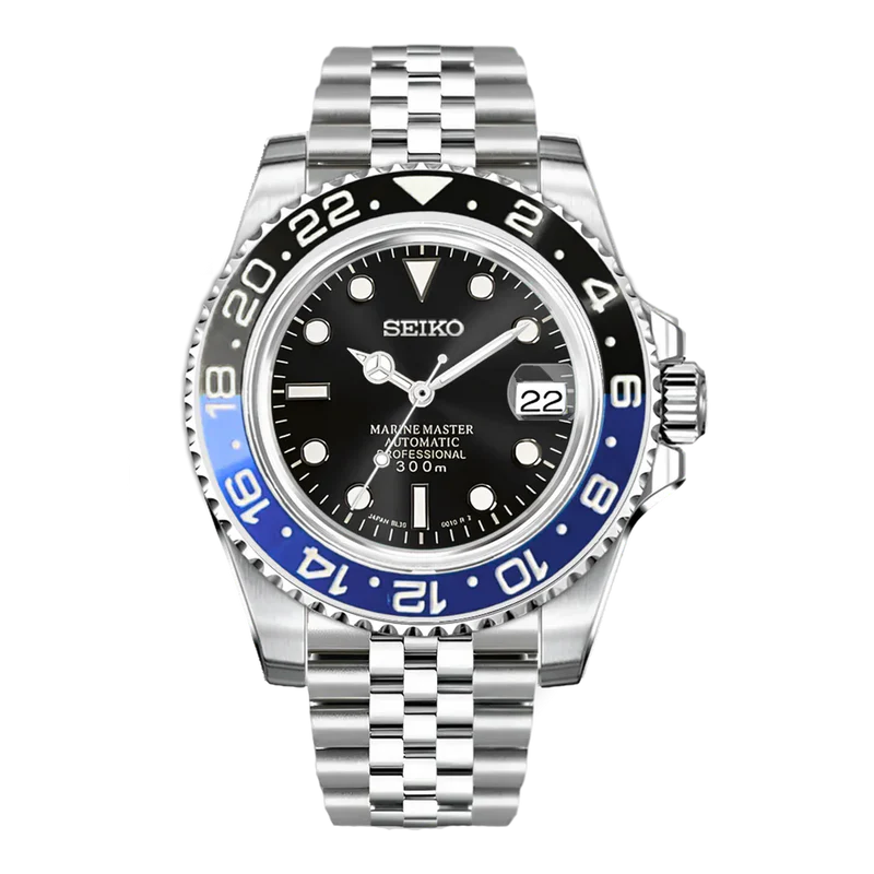 Seiko Mod GMT-Master 2 - Batman 41mm - Oyster