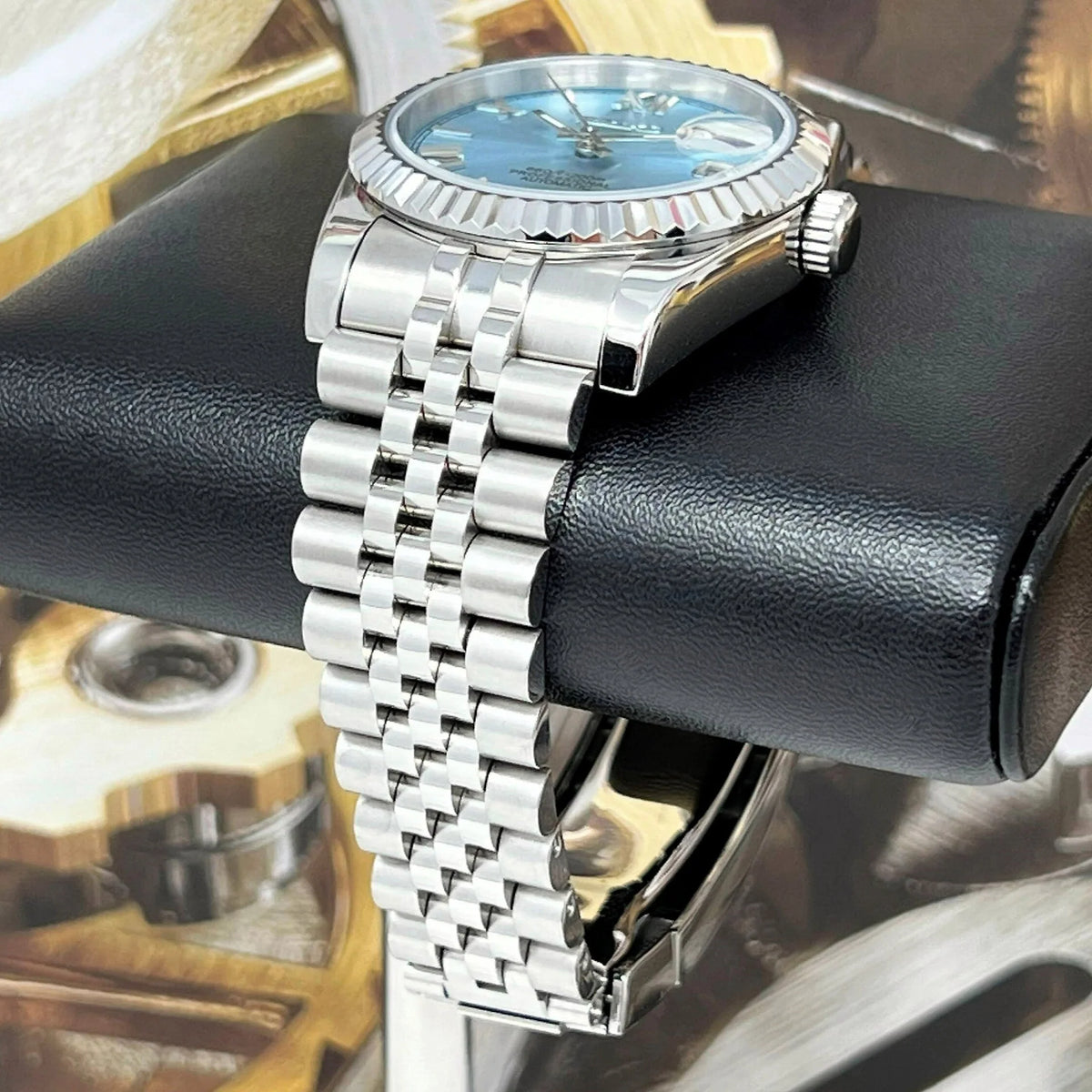 Seiko Mod Datejust - Chiffres romain 41mm - Bleu