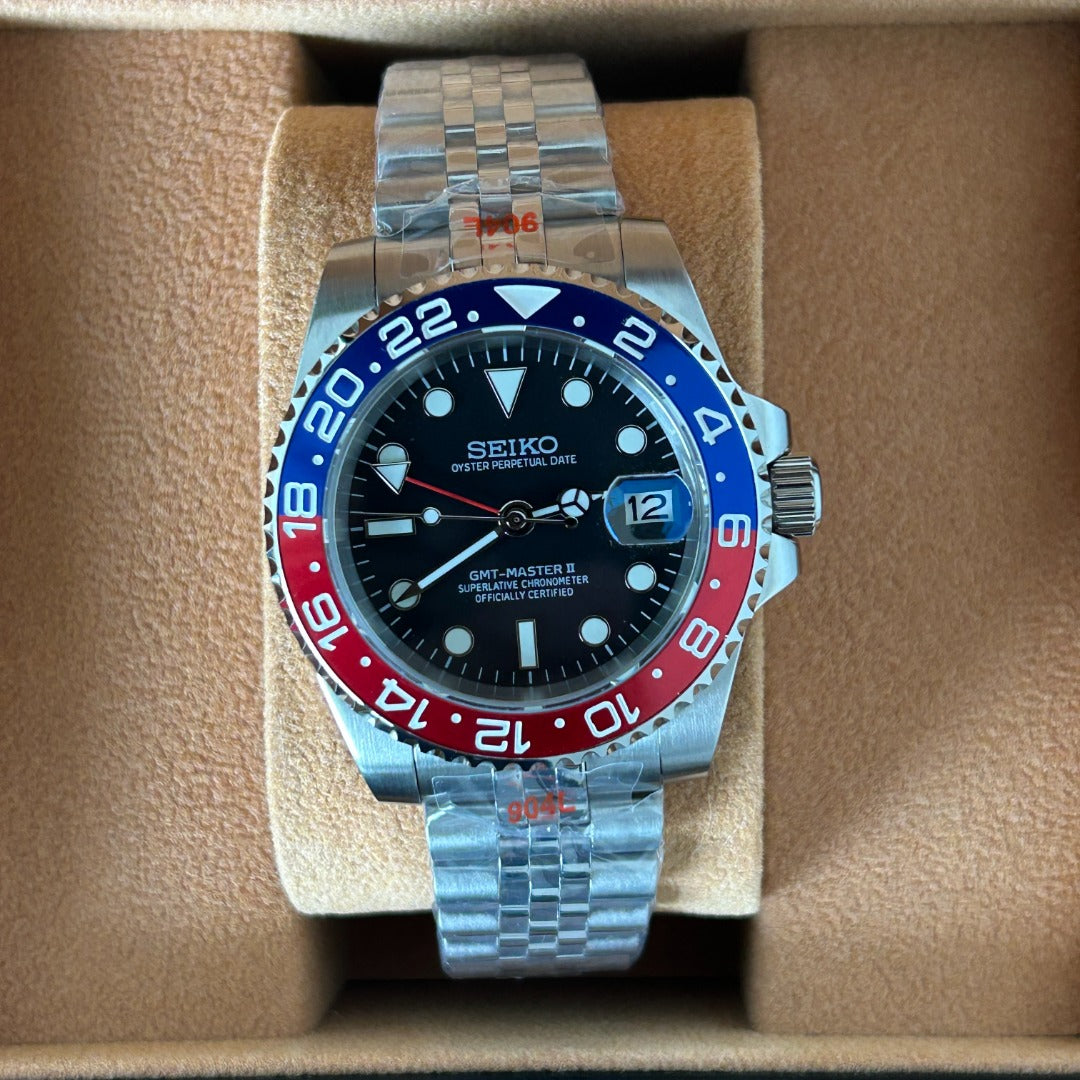 Seiko Mod GMT-Master 2 - Pepsi 41mm - Jubilee